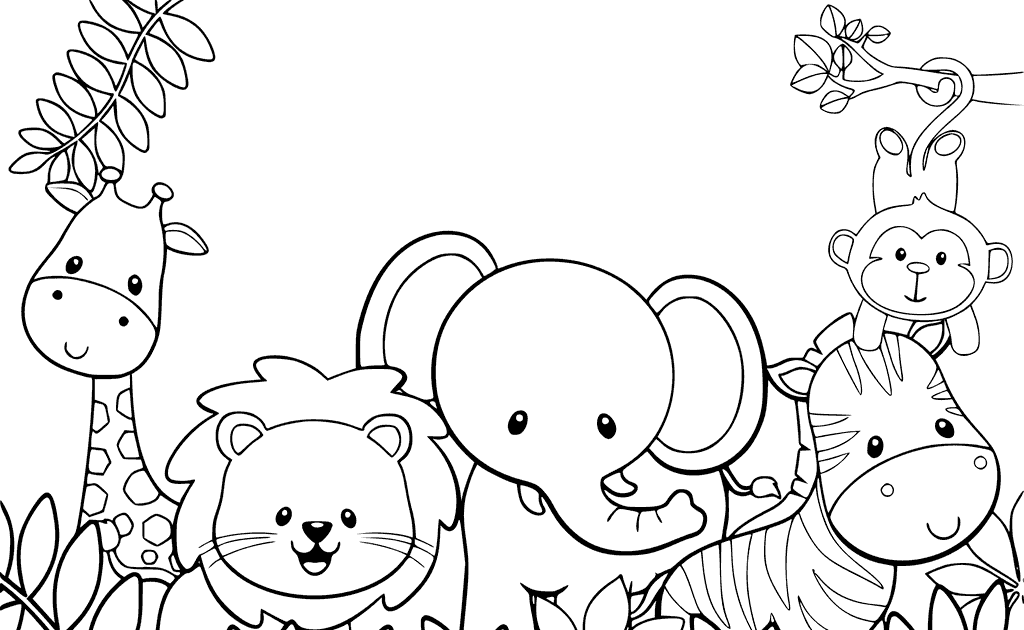 Jungle Animal Colouring Pages