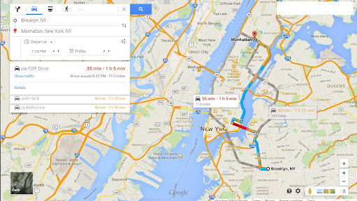 google maps estimate travel time
