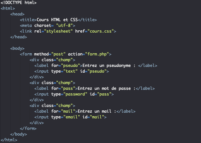 Formulaire Html Css Code  Service Publique