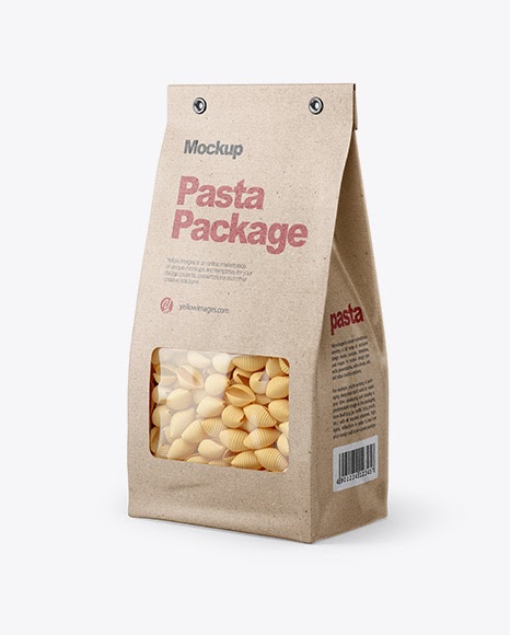 Download Kraft Bag with Conchiglie Pasta Mockup - Half Side View ...