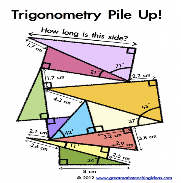 Triangle Pile Up Using Pythagoras Theorem To Find A B Or C Go Teach Maths S Of Free Resources