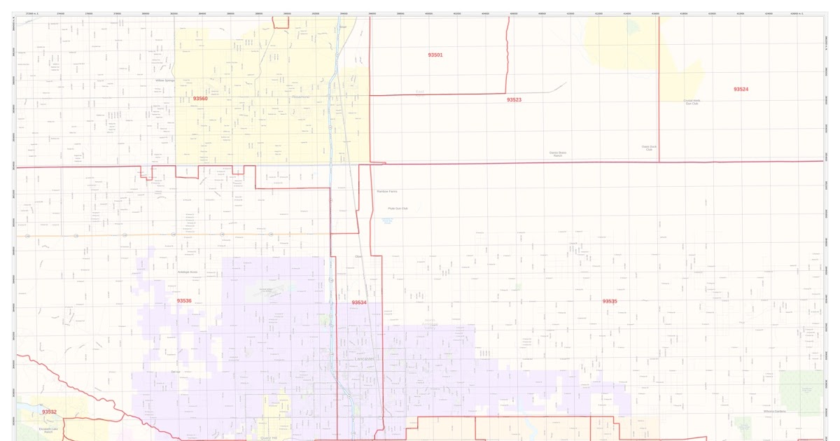 Palmdale California Zip Code Wall Map Premium Style B vrogue.co