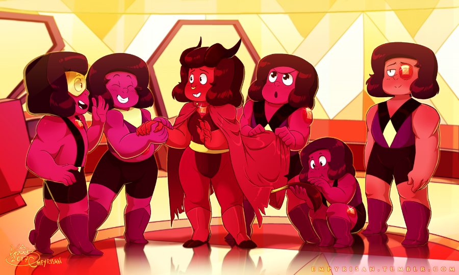 Welcome to the Squad! After the events of Steven’s trial, Eyeball takes Red Rage into the Roaming Eye where she introduces her to the Ruby Squad. And they all welcome her with open arms! A...