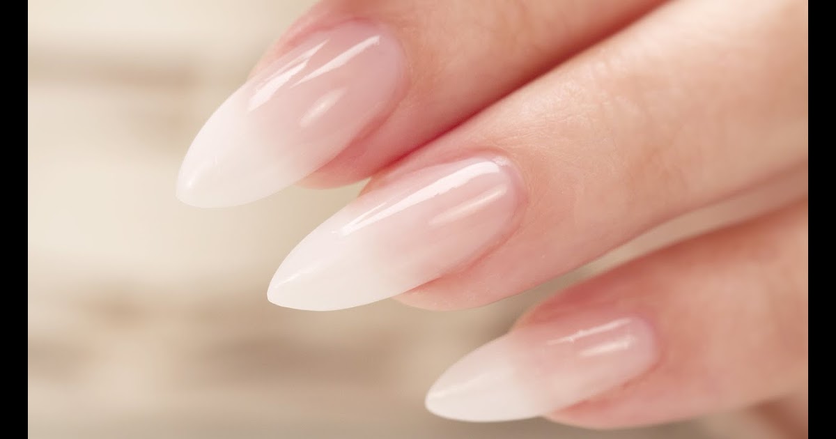 Almond Pink And White Fade Nails Nail And Manicure Trends