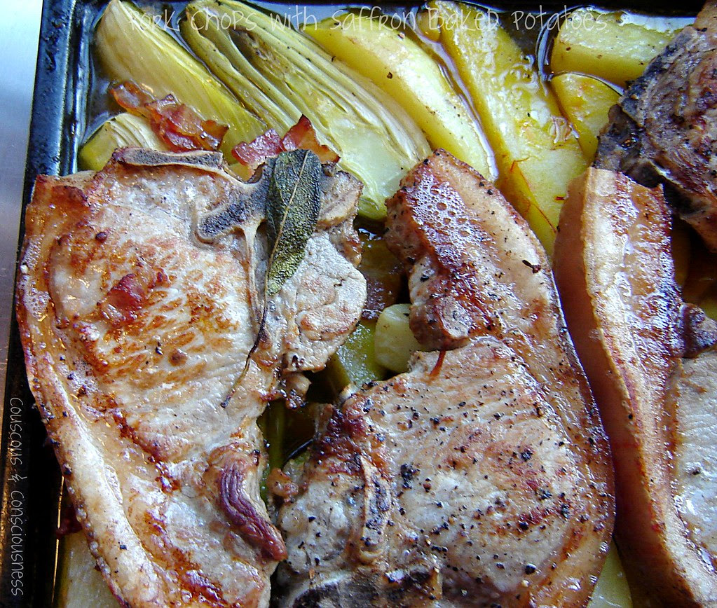 Pork Chops with Saffron Baked Potatoes 2