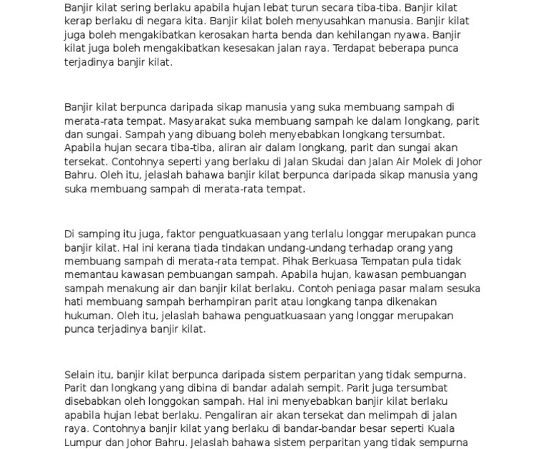 Karangan Banjir Dalam Bahasa Jawa  Buku Pelajaran