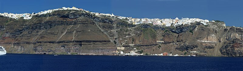The edge of the volcanic caldera, Santorini