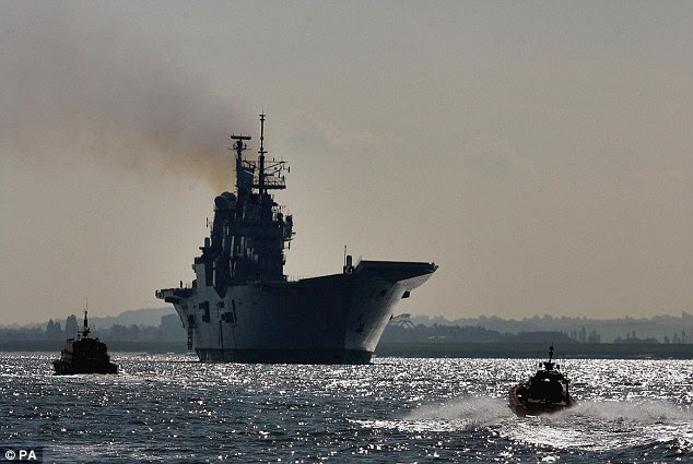 Final voyage: HMS Ark Royal, pictured sailing up the Thames, will go to a Turkish scrap metal firm