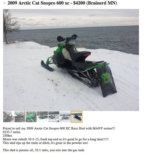 Used Arctic Cat Snowmobiles For Sale On Craigslist