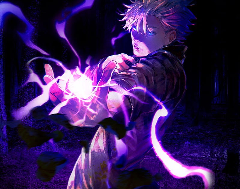 Wallpaper Gojo Satoru Purple Lightning / Shiro äº”æ ¡æŽ¨ã — On Twitter