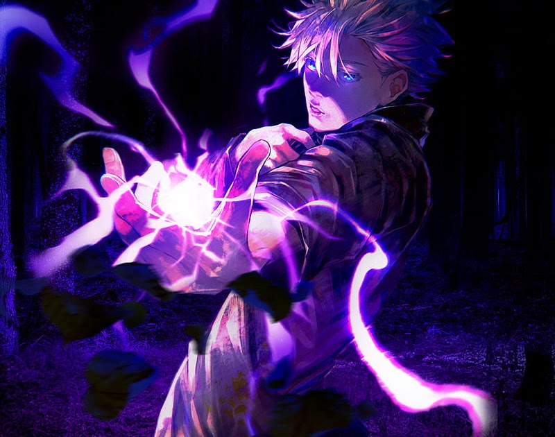 Wallpaper Gojo Satoru Purple Lightning / Shiro äº”æ ¡æŽ¨ã — On Twitter
