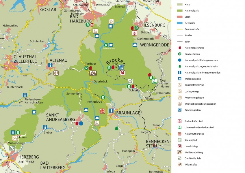Harz Karte Landkarte - Wintersport im Harz - Der Urlaubär unterwegs