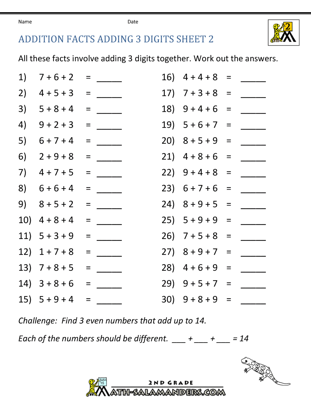 Addition Worksheets Numbers That Add Up To 10