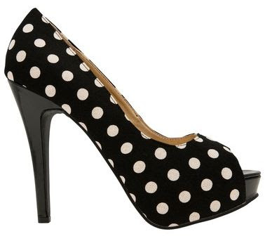 Polka Dots Shoes Black And White