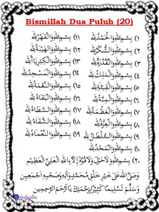 Perjalanan Hijrahku...: Doa doa bismillah