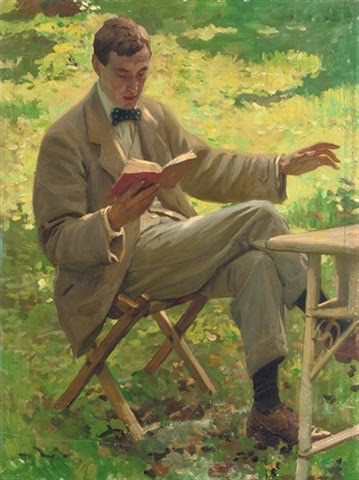 Harold Knight - Alfred Munnings reading