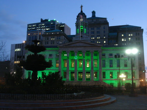 Borough Hall done up for St. Patrick's Day
