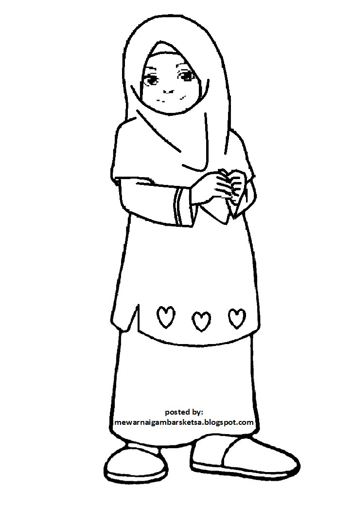 Mewarnai Anak Sekolah - Gambar Kelabu