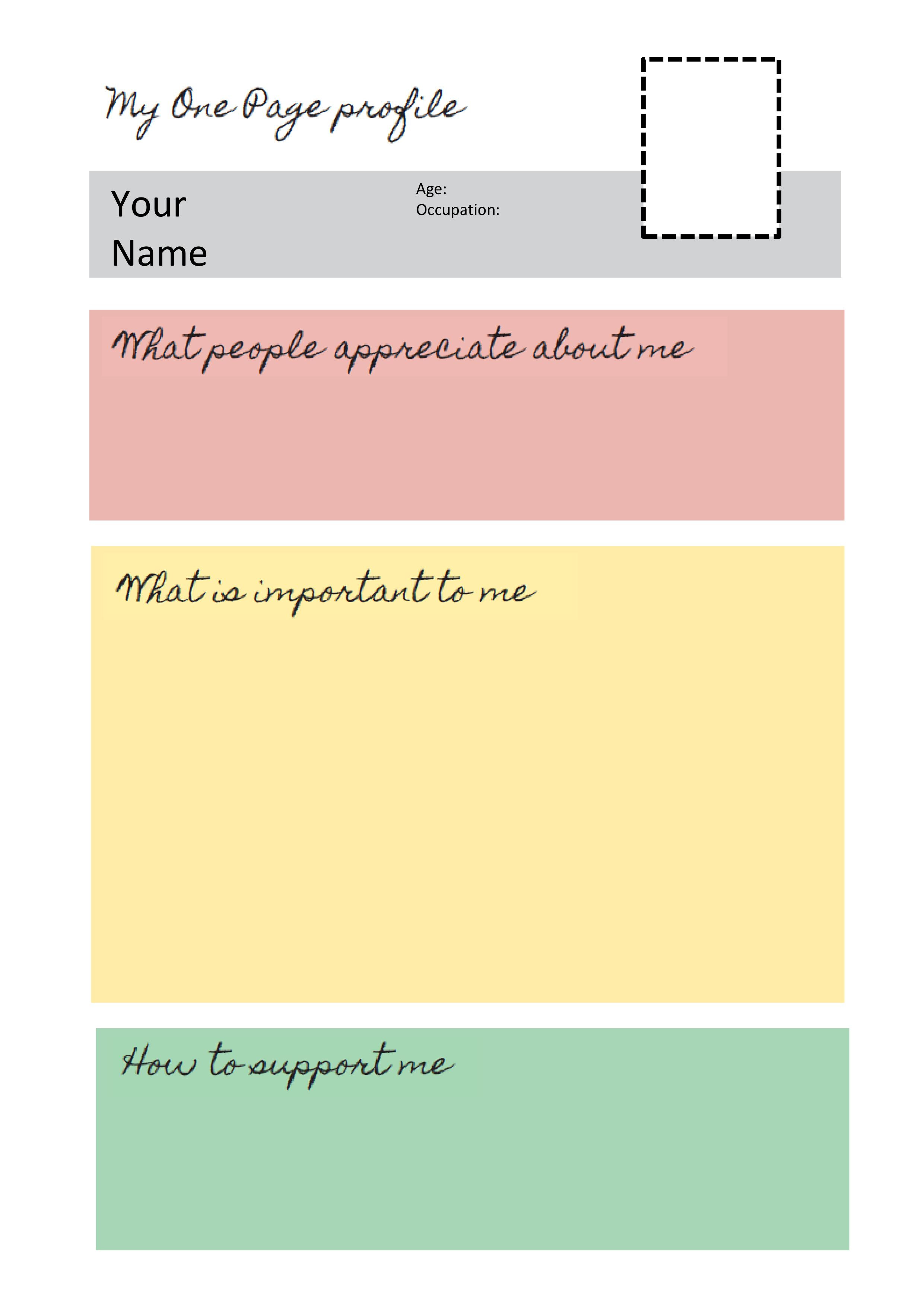 Printable One Page Profile Templates Free