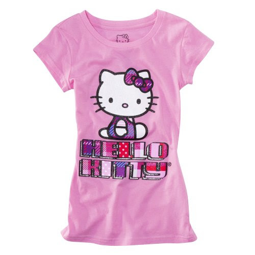 Shortsleeve Graphic Tee: Hello Kitty Girls' Short-Sleeve Block Letter ...