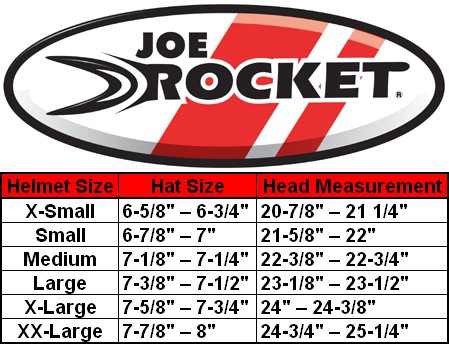 Joe Rocket Size Chart