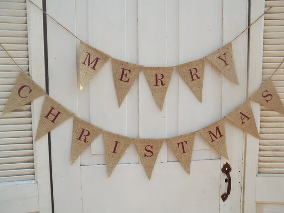 Merry Christmas Burlap Banner