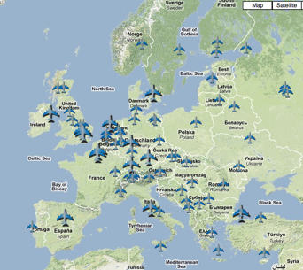 Airports in Europe ~ Online Map