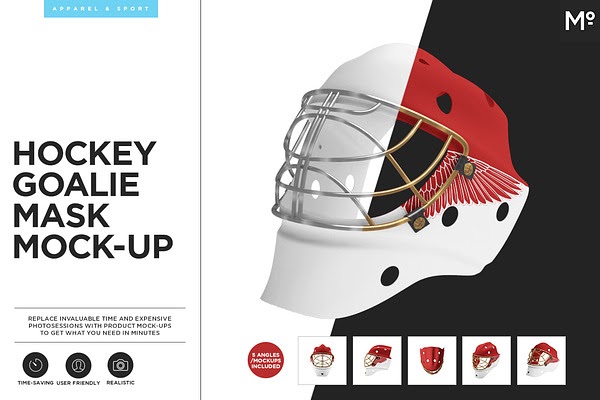 Download Free Hockey Goalie Mask Mock Up Psd Template PSD Mockup Template