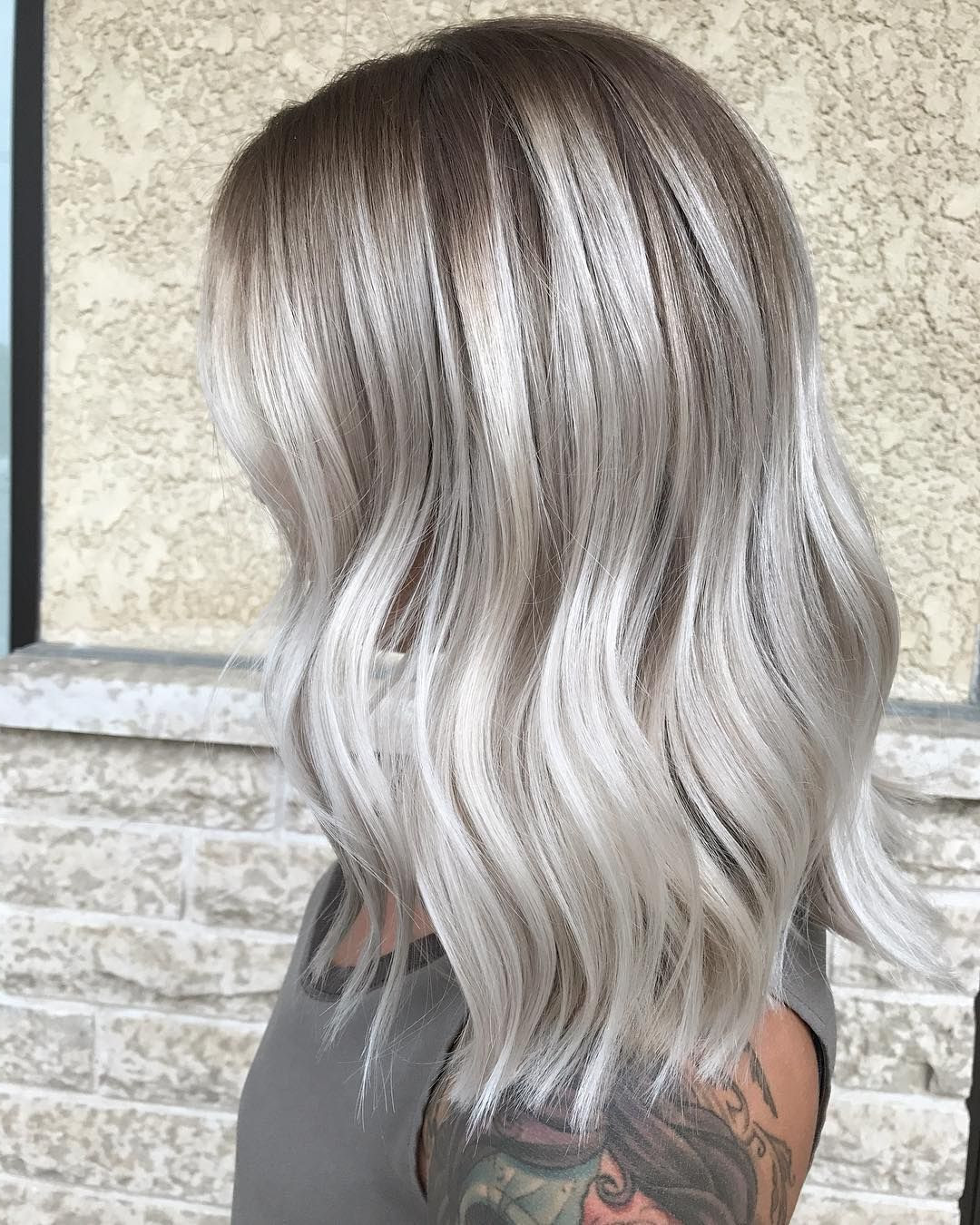Ash Blonde Ombre Long Hairstyle