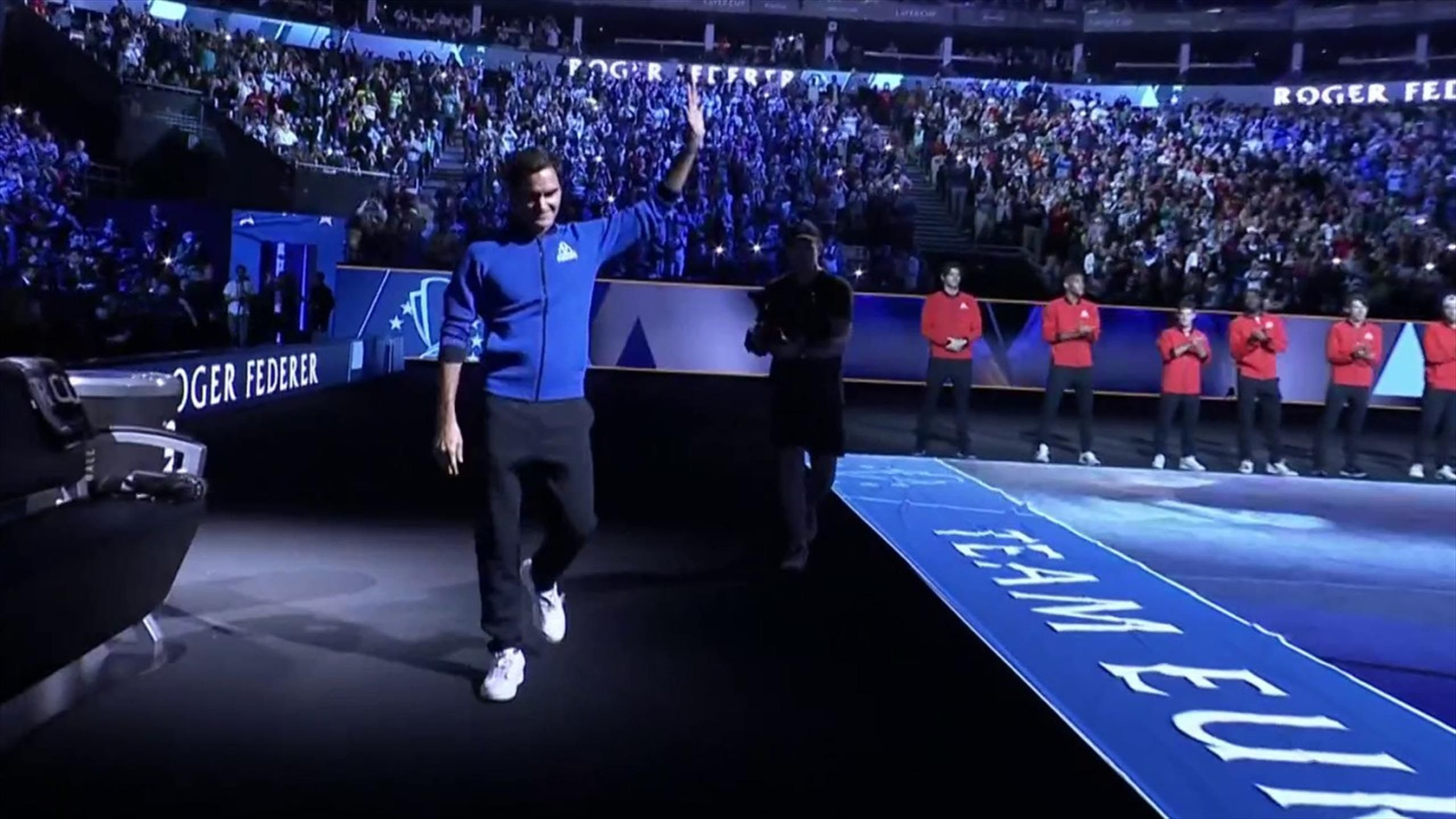 Laver Cup 2022 - Roger Federer betritt die Arena in London vor dem letzten Auftritt seiner Karriere