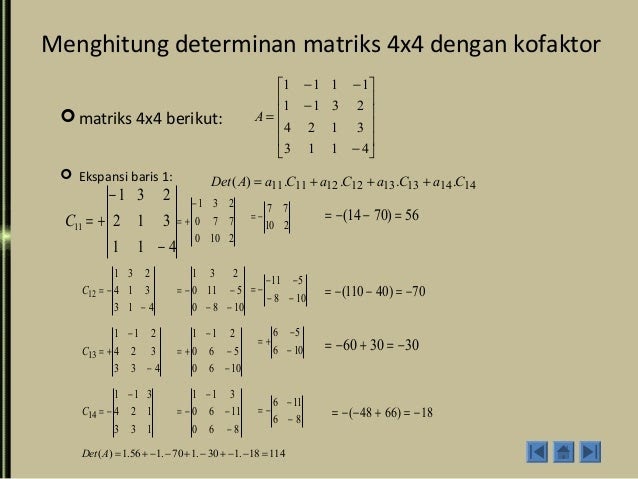 Cara Mencari Determinan Matriks 4x4