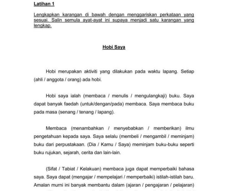 Contoh Soalan Peperiksaan Bahasa Melayu Pasti 5 Tahun 