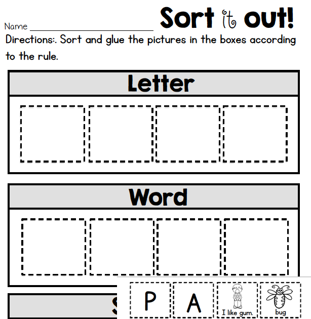 Letter Word Recognition Worksheets - RETELQ