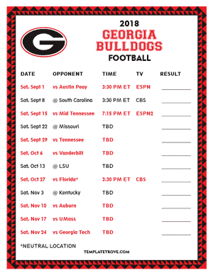 Uga Football Schedule 2021 Printable - AliciaCutlack