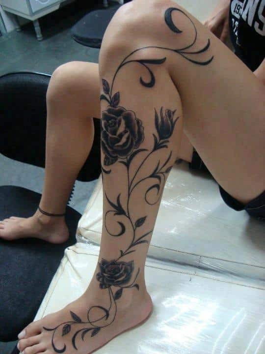 Leg Small Leg Tattoo Design Girl