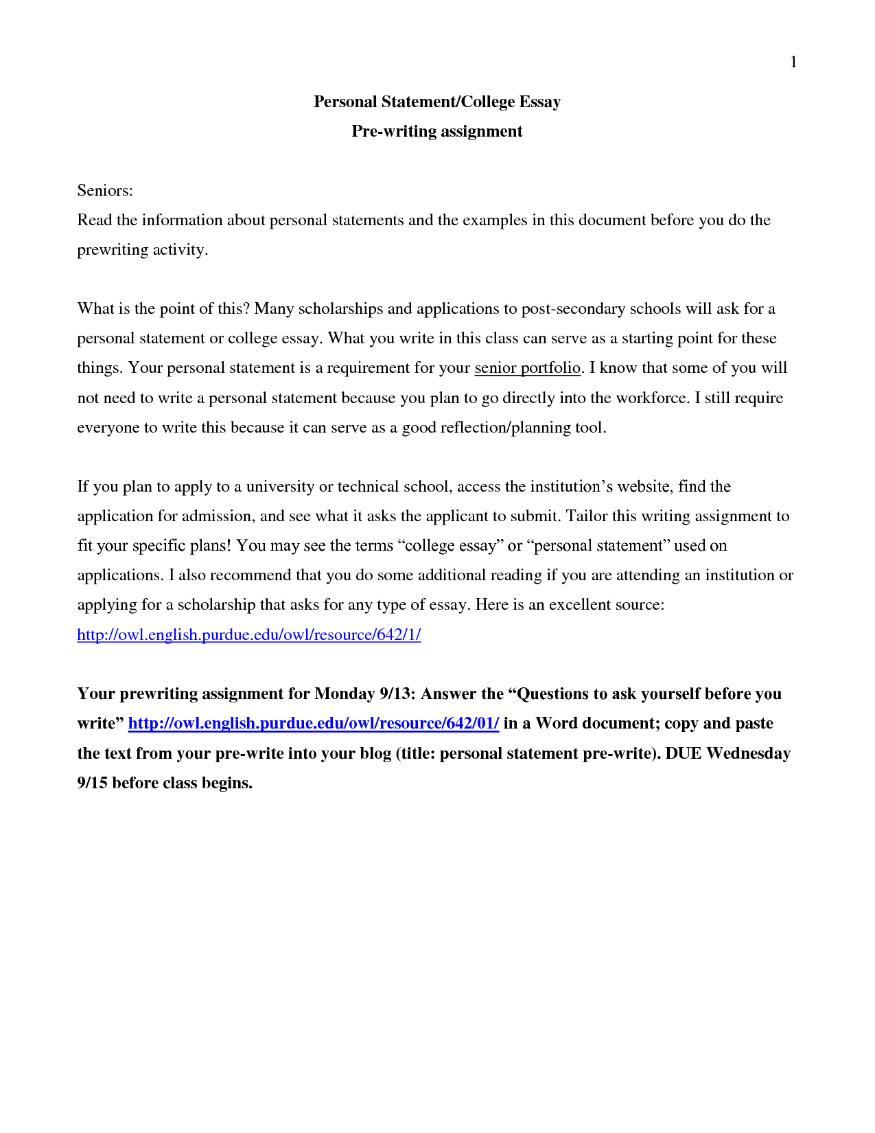 how to write a college essay personal statement