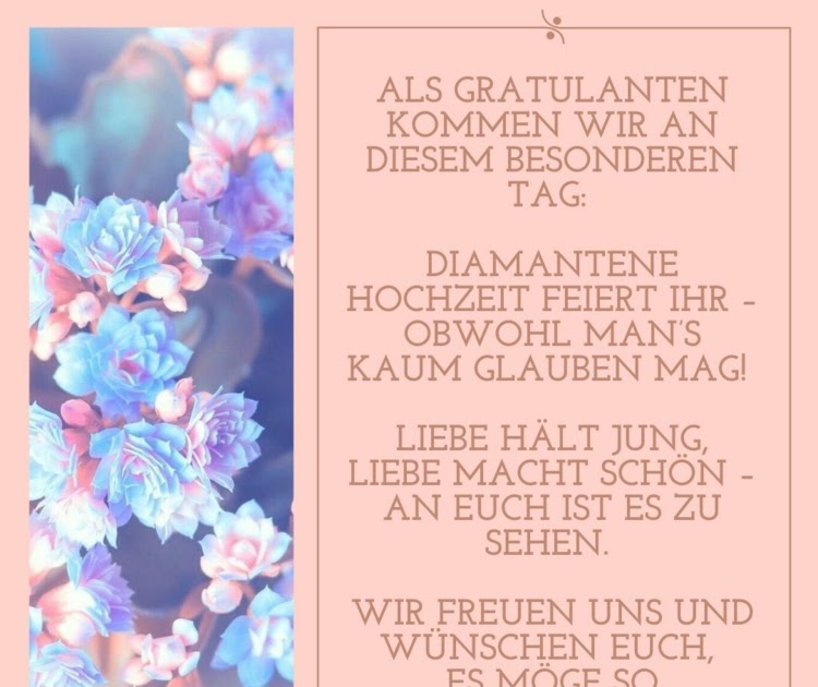 34++ Diamantene hochzeit gedichte glueckwuensche information