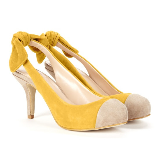 yellow heels with bow