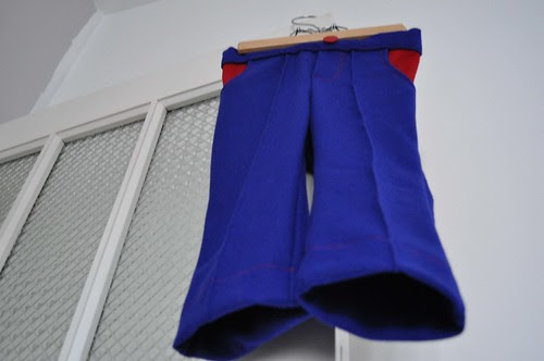 Blauwe wollen broek