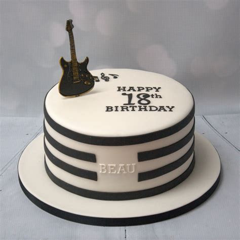 Black & white guitar cake Black & white guitar cake
