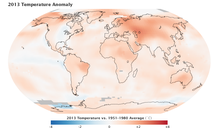 2013 Continued the Long-Term Warming Trend