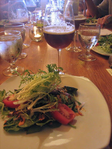 roasted shitake salad with cask Oxford Organic Amber Ale
