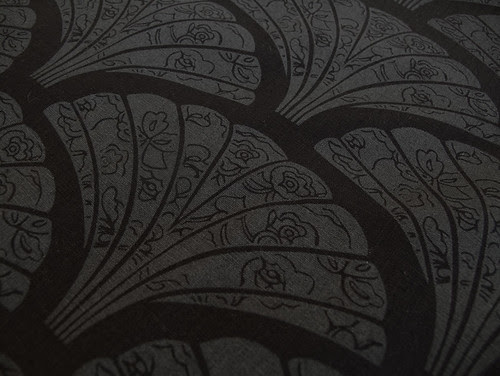 Lace Fans in Charcoal on Black