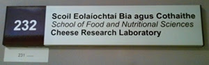 University College Cork Dairy Department Signage University College Cork Dairy Department Signage