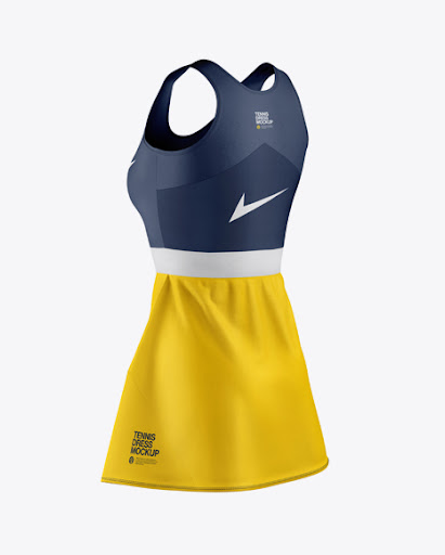 Download Free Women's Tennis Dress Mockup - Back Half Side View (PSD)