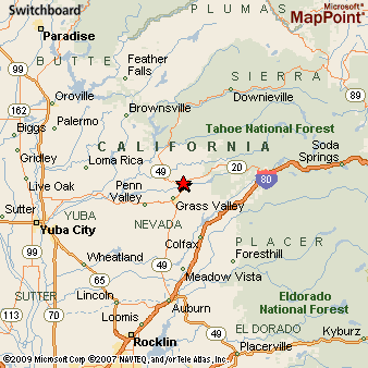 Nevada City California Map