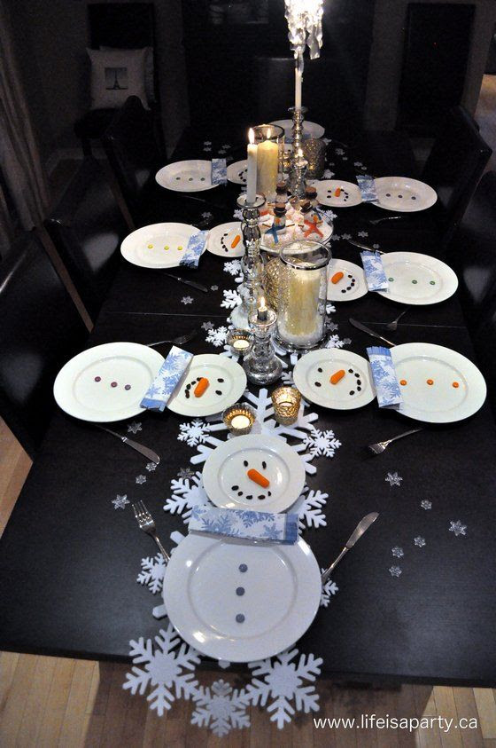 It's January! Why not have a snowman dinner theme! Snowman Dinner