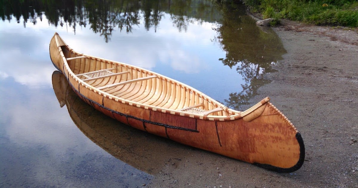 Build a birchbark canoe Making of wooden boat