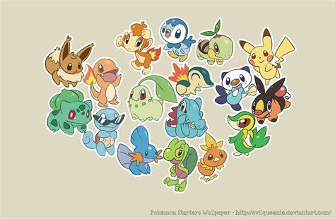 Pokemon Starters Wallpaper by EvilQueenie on DeviantArt Pokemon Starters Wallpaper by EvilQueenie on DeviantArt