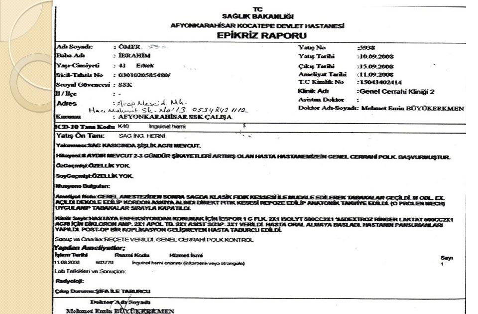epikriz raporu nasil alinir